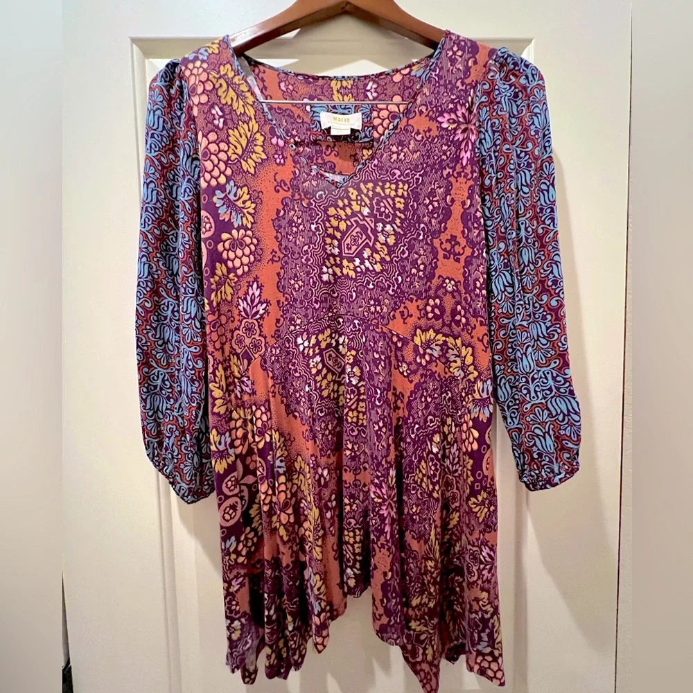 ANTHROPOLOGIE-MAEVE flowy cotton boho top 💜🩷🩵 - Picture 2 of 8